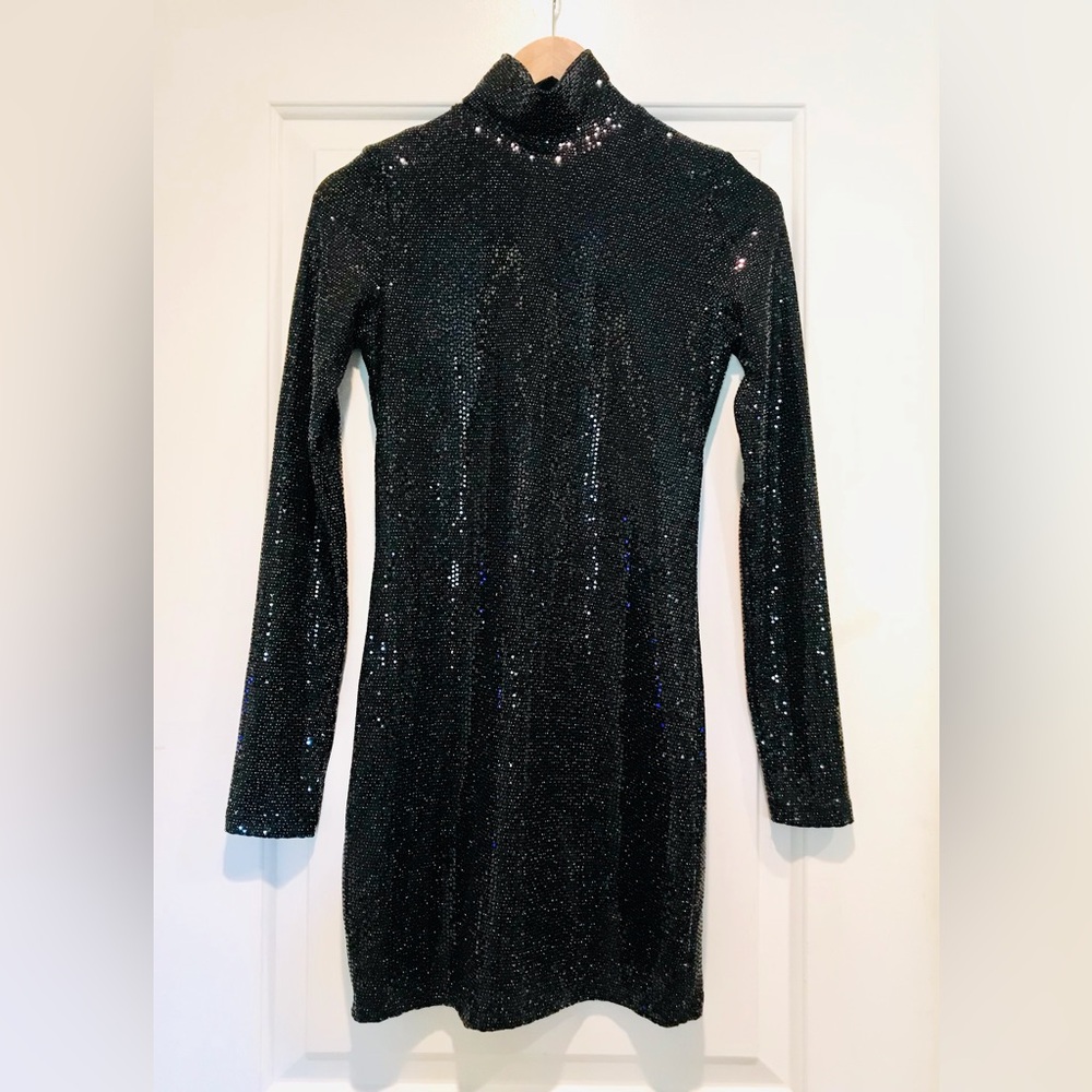 Sparkle Black Sequin Dress